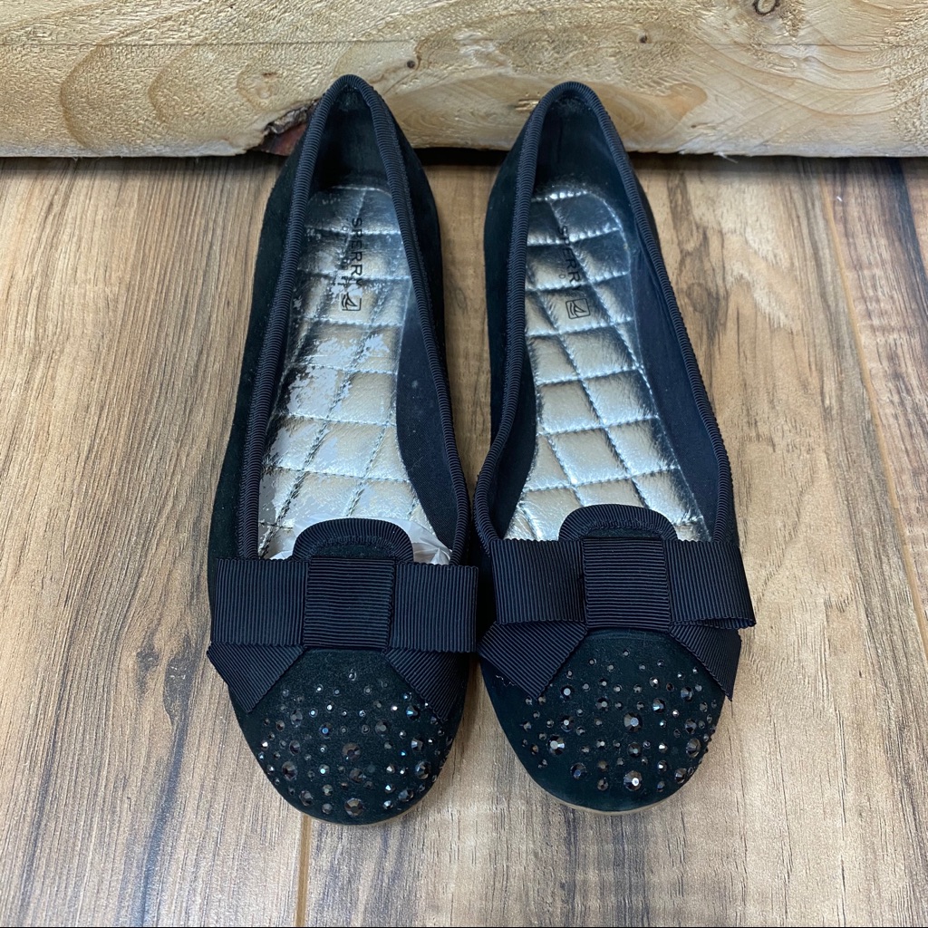 Sperry Black Studded Flats